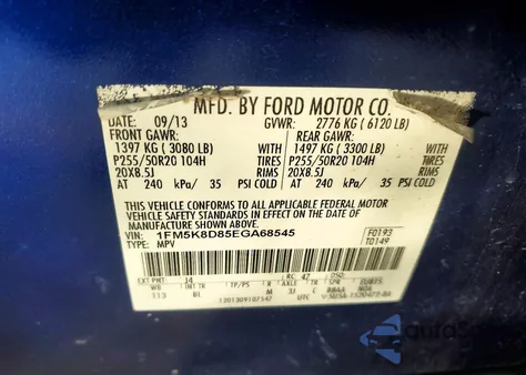 2014 Ford Explorer Xlt from USA, damaged, VIN 1FM5K8D85EGA68545